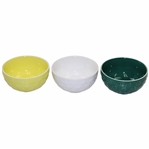 Masters Tournament Porcelain Set of Three (3) Green/Yellow/White Bowls in Original Box