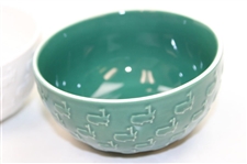 Masters Tournament Porcelain Set of Three (3) Green/Yellow/White Bowls in Original Box