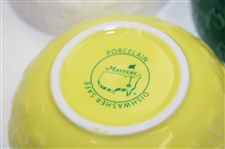 Masters Tournament Porcelain Set of Three (3) Green/Yellow/White Bowls in Original Box