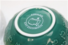 Masters Tournament Porcelain Set of Three (3) Green/Yellow/White Bowls in Original Box