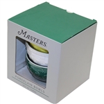 Masters Tournament Porcelain Set of Three (3) Green/Yellow/White Bowls in Original Box