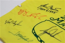 Tiger Woods Signed 2001 Masters Embroidered Champs Flag w/ Jack & Eight (8) others JSA ALOA