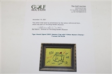 Tiger Woods Signed 2001 Masters Embroidered Champs Flag w/ Jack & Eight (8) others JSA ALOA