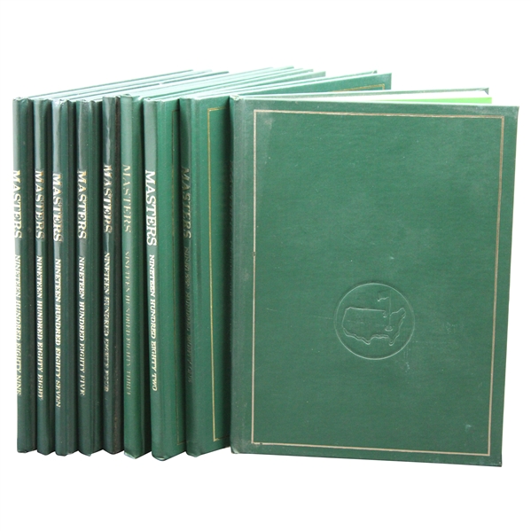 1980-1989 Masters Tournament Green Annual Books - Missing 1986 - Nine (9)