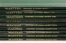 1980-1989 Masters Tournament Green Annual Books - Missing 1986 - Nine (9)