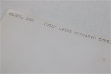 1974 Monsanto Open Lee Elder Historic Win Wire Photo - Earned Masters Invite