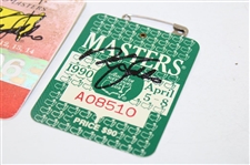 Nick Faldo Signed 1989, 1990, & 1996 Masters Tournament SERIES Badges JSA ALOA