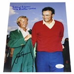 Jack Nicklaus & Tommy Aaron Dual Signed Green Jacket 8x10 Photo JSA #CB46158