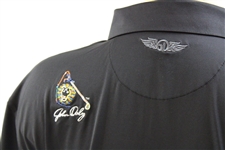 John Daly Signed Personal Straight Down Black Performance 3XL Shirt w/Sponsors JSA ALOA