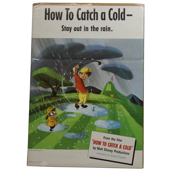 1951 How To Catch A Cold Walt Disney Movie Poster Sponsored by Kleenex