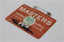 Tom Watson Signed 1977 Masters Tournament SERIES Badge #4882 JSA ALOA