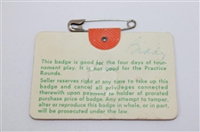 Tom Watson Signed 1977 Masters Tournament SERIES Badge #4882 JSA ALOA