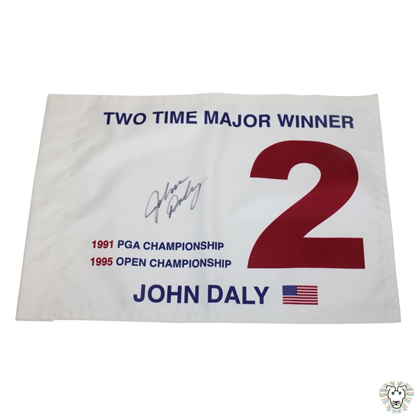 John Daly Signed 2 Time Major Winner Flag - Daly Collection JSA ALOA