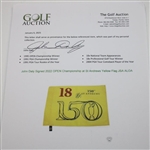 John Daly Signed 2022 OPEN Championship at St Andrews Yellow Flag JSA ALOA