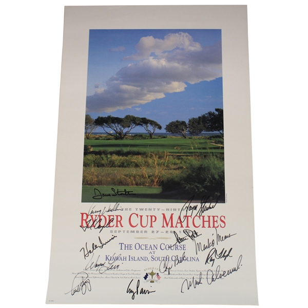 Hale Irwins Signed 1991 Ryder Cup Team USA at Kiawah Island Posters JSA ALOA