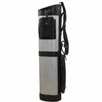 Vintage Grey Hardened Case with Black Leather Golf Bag