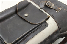 Vintage Grey Hardened Case with Black Leather Golf Bag