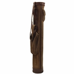 Vintage Brown Leather & Canvas Stove Pipe Golf Bag