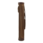 Vintage Brown Leather & Canvas Stove Pipe Golf Bag