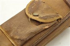 Vintage Brown Leather & Canvas Stove Pipe Golf Bag