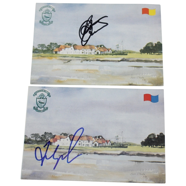 Crenshaw & Couples Signed Portmarnock Golf Club Red Nine Scorecards JSA ALOA