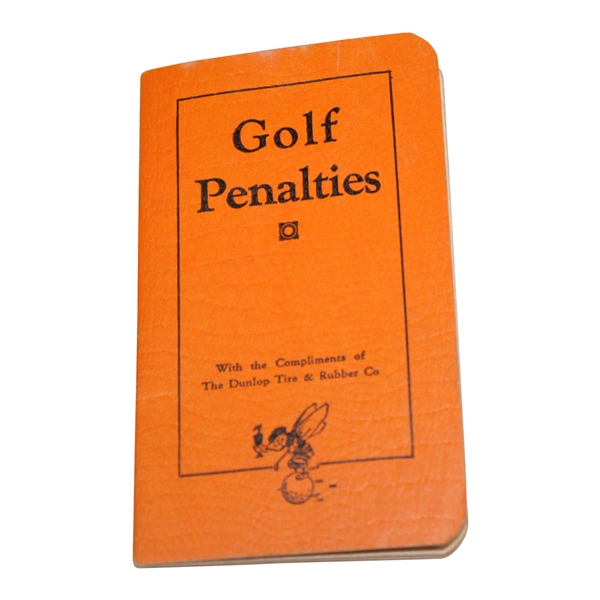 1933 Golf Penalties Booklet - Compliments of Dunlop Tire & Rubber Co.