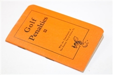 1933 Golf Penalties Booklet - Compliments of Dunlop Tire & Rubber Co.