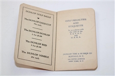 1933 Golf Penalties Booklet - Compliments of Dunlop Tire & Rubber Co.