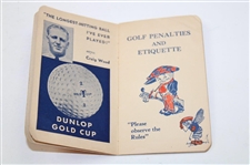 1933 Golf Penalties Booklet - Compliments of Dunlop Tire & Rubber Co.