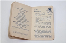1933 Golf Penalties Booklet - Compliments of Dunlop Tire & Rubber Co.