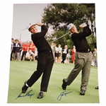Jack Nicklaus & Gary Player Signed Oversized 16x20 Swing Photo JSA ALOA