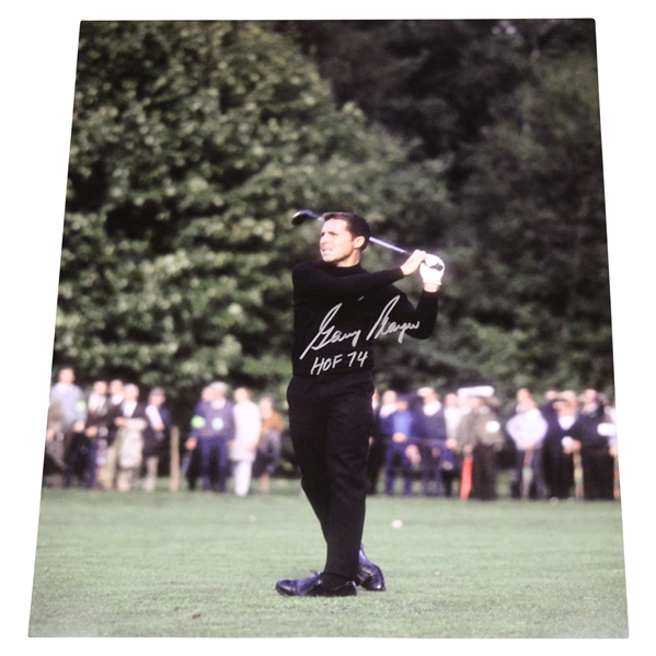 Gary Player Signed Post Swing 16x20 Photo w/HOF 74 JSA ALOA
