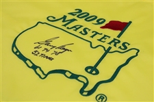 Gary Player Signed 2009 Masters Embroidered Flag w/Dates Won & '52 Times' JSA ALOA