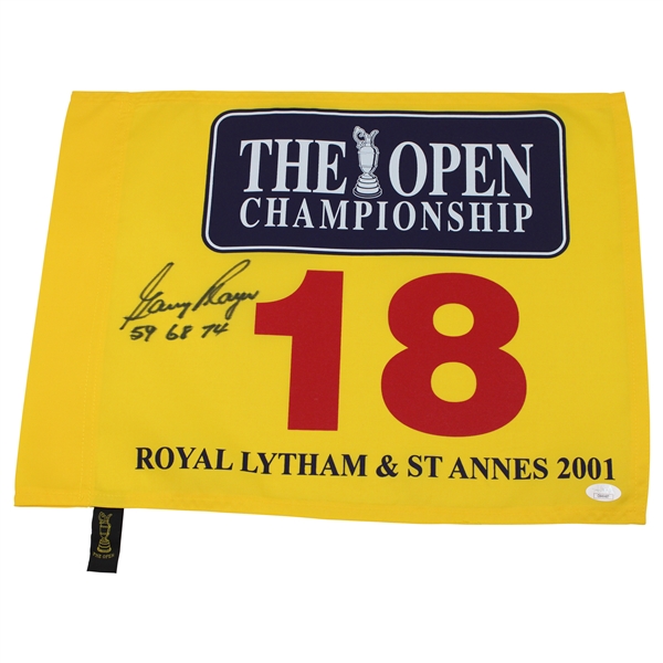 Gary Player Signed 2001 The OPEN at Royal Lytham & St. Annes Flag w/59 68 74JSA #CB46487
