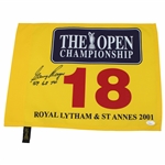 Gary Player Signed 2001 The OPEN at Royal Lytham & St. Annes Flag w/59 68 74JSA #CB46487