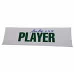 Gary Player Signed White with Green Caddy Nameplate w/61 74 78 JSA ALOA