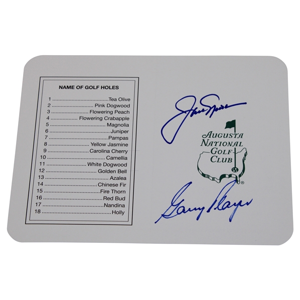 Jack Nicklaus & Gary Player Signed Augusta National GC Scorecard JSA ALOA