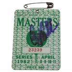 Craig Stadler Signed 1982 Masters Tournament SERIES Badge #23239 JSA ALOA