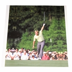 Jack Nicklaus Signed 1986 Masters Raises Putter Historic Image on 24x23 Canvas JSA ALOA
