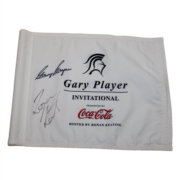 Gary Player & Ronan Keating Signed Gary Player Invitational Course Flag JSA ALOA