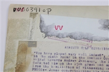 1926 Bobby Jones 'Defeated by Andrew Jamieson at the British Amateur' Important Photo