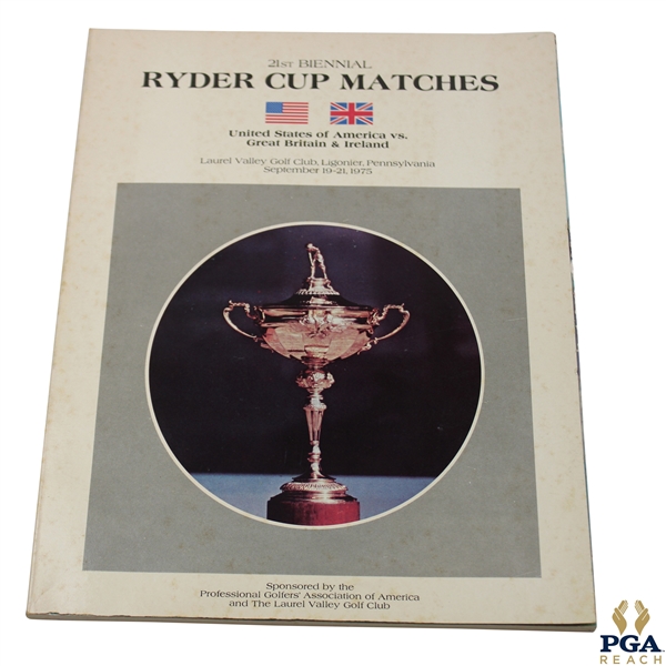 1975 Ryder Cup at Laurel Valley Program