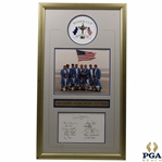 1991 Ryder Cup American Team Photo w/Trophy on Beach w/Flag - Framed