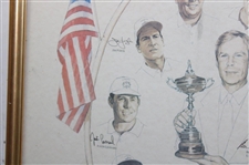 1999 Ryder Cup at Brookline Team USA Official Poster - Framed