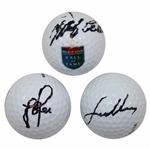 Jordan Spieth, Justin Rose & Retief Goosen Signed Golf Balls JSA ALOA
