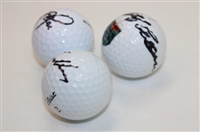 Jordan Spieth, Justin Rose & Retief Goosen Signed Golf Balls JSA ALOA