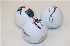 Jordan Spieth, Justin Rose & Retief Goosen Signed Golf Balls JSA ALOA