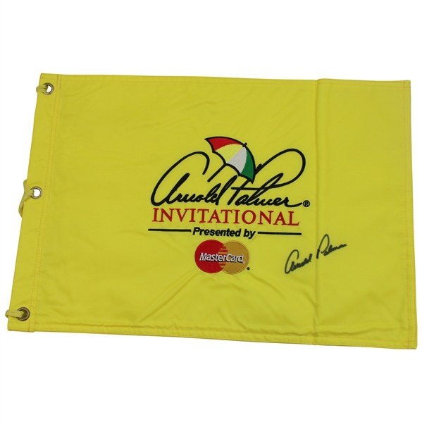 Arnold Palmer Signed Arnold Palmer Invitational Yellow Embroidered Flag JSA ALOA