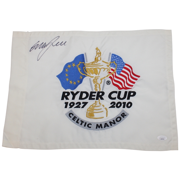 Graeme McDowell Signed 2010 Ryder Cup at Celtic Manor Embroidered Flag JSA #AX87946