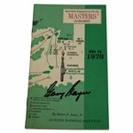 Gary Player Signed 1978 Masters Tournament Spectator Guide JSA ALOA